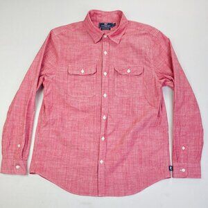 Vineyard Vines Dockman Shirt Size Large Mens Red Long Sleeve Logo Tag Two Pocket